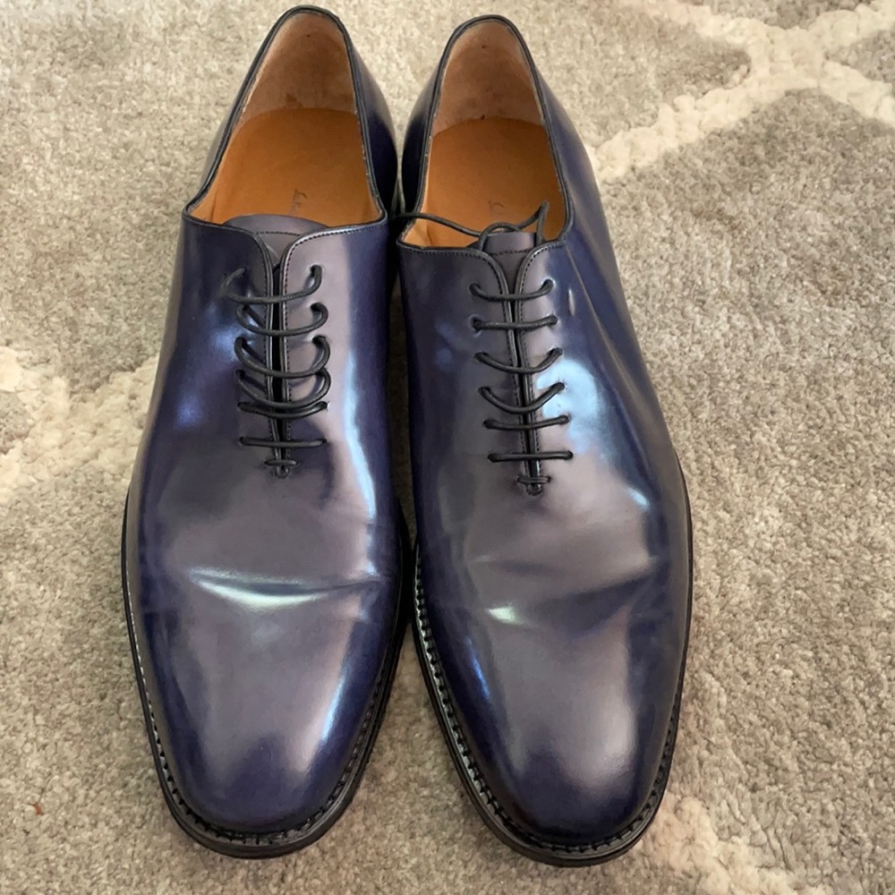 Salvatore ferragamo blue man shoe